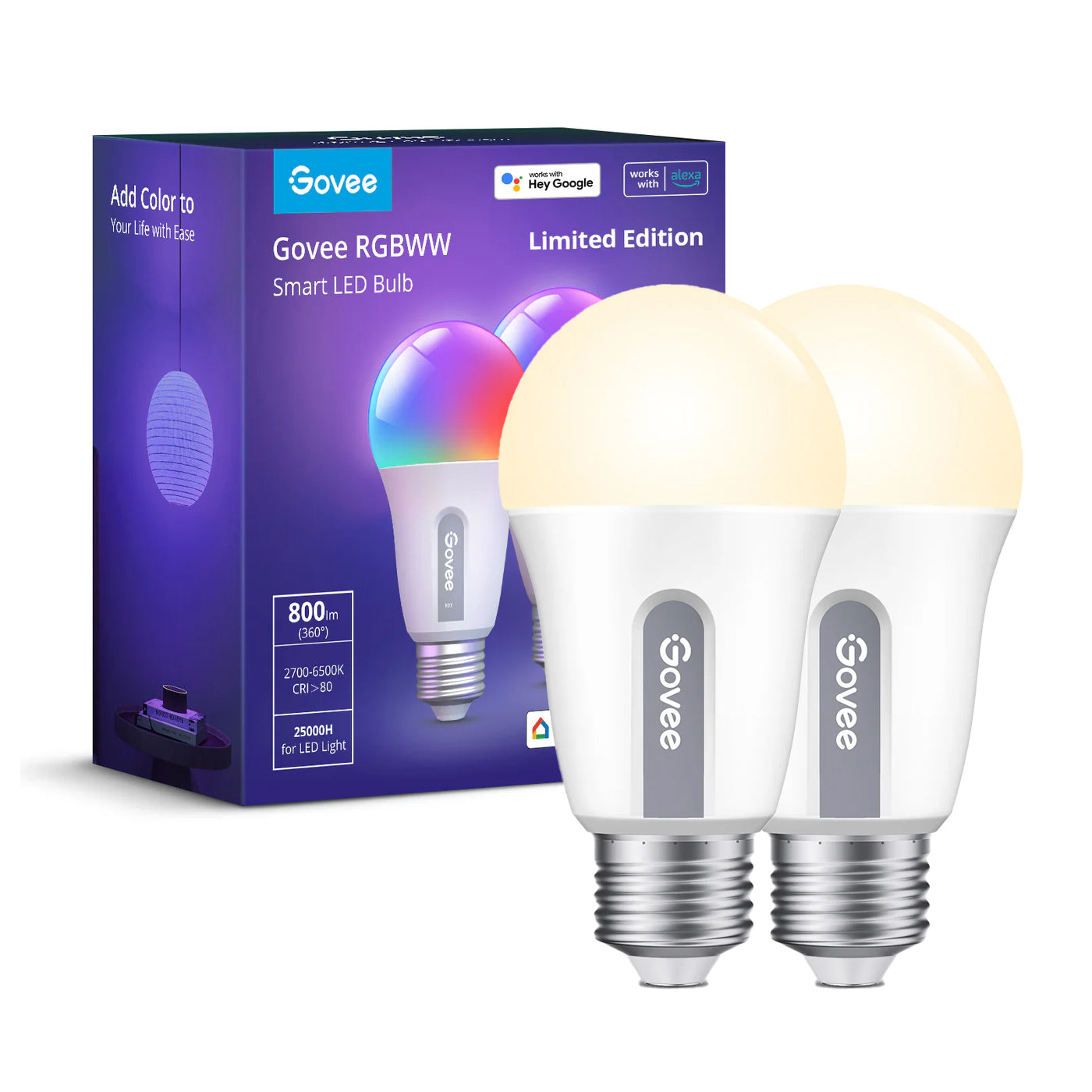 Govee WIFI & Bluetooth Smart Light Bulb E27 - 2-Pack Hard Bundle Limited Edition