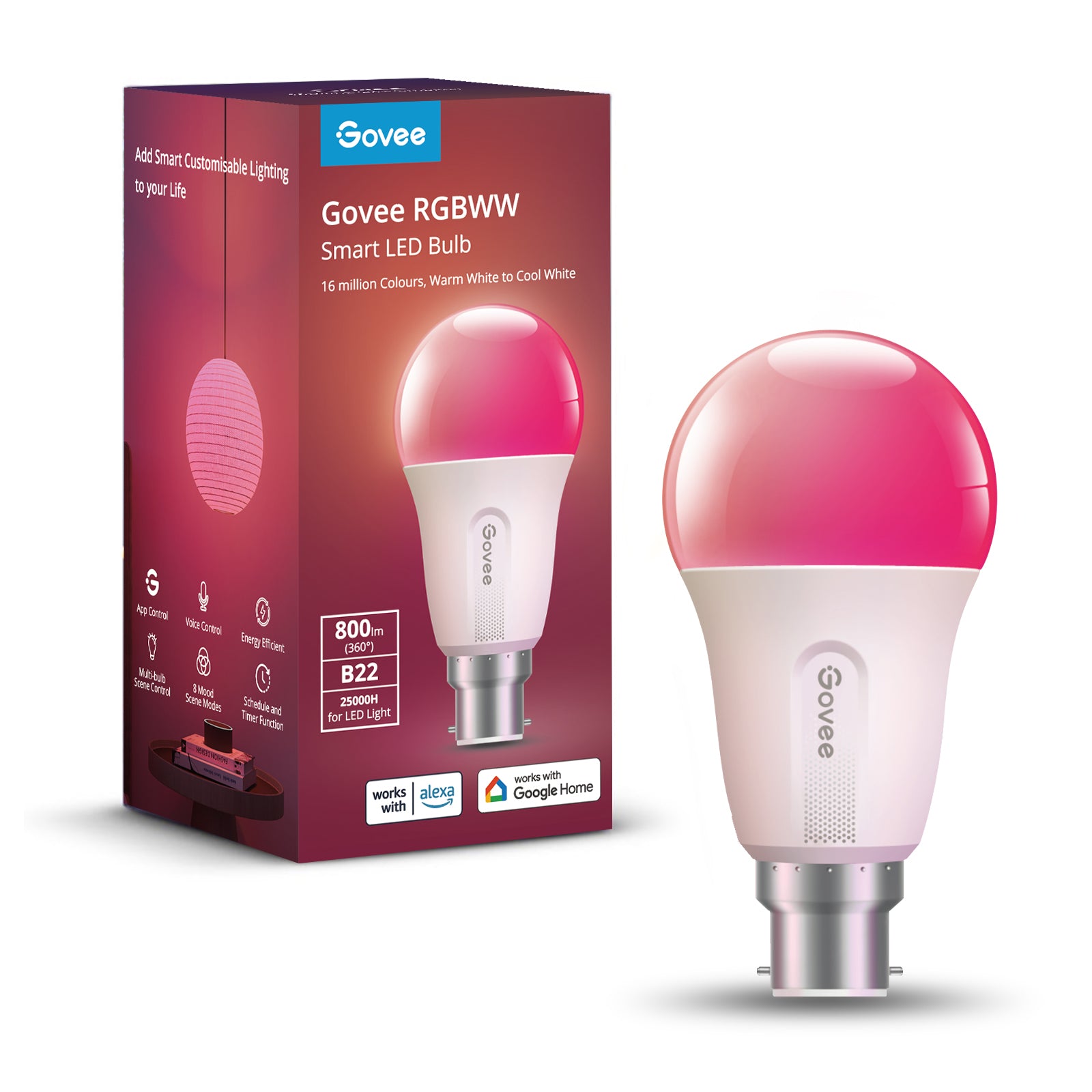 Govee Wi-Fi & Bluetooth Smart Light Bulb - B22